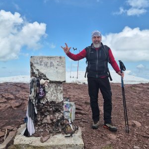 Libor Morong on the summit of Midžur (10.5.2026 13:30)