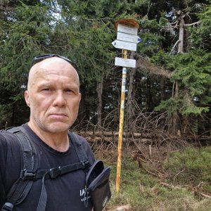 Rastislav Biarinec on the summit of Príslopec (20.4.2025 12:20)