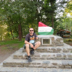 Daniel Ledl on the summit of Kékes (29.9.2023 17:49)