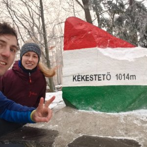 Jiří Králík on the summit of Kékes (1.1.2026 15:34)