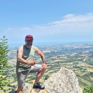 Libor Morong on the summit of Monte Titano (25.6.2026 13:25)