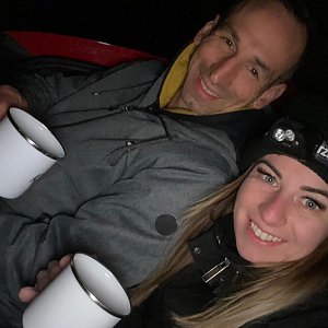 Ráďa Hojdís na vrcholu Kneiff (7.4.2023 21:46)