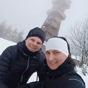 Jiří na vrcholu Velký Javorník (23.1.2022 11:45)