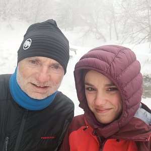 Michaela Hilscherová on the summit of Velký Javorník (21.12.2022 12:31)