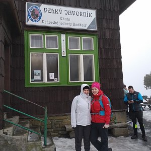 Jana Mitášová na vrcholu Velký Javorník (11.1.2020 11:00)