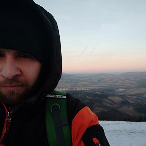 Vašek Bauer na vrcholu Velký Javorník (15.1.2020 16:05)