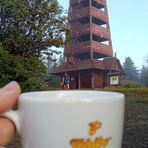 Alžběta Šlosarová na vrcholu Velký Javorník (27.8.2023 7:35)