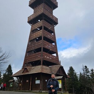 Jiří Gryz on the summit of Velký Javorník (24.3.2024 9:10)