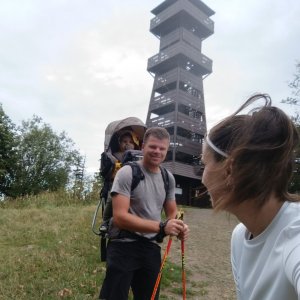 Katy on the summit of Velký Javorník (12.9.2025 16:53)