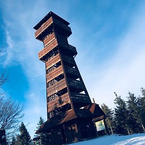 Janka na vrcholu Velký Javorník (1.1.2021 12:01)