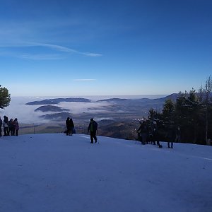 Pavel Rýdl na vrcholu Velký Javorník (1.1.2021 6:22)