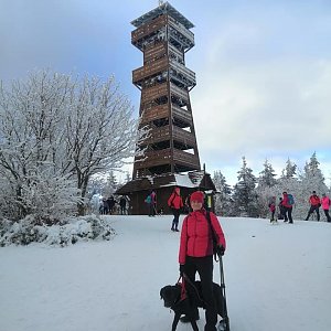 Petr Šrámek na vrcholu Velký Javorník (10.1.2021 13:27)
