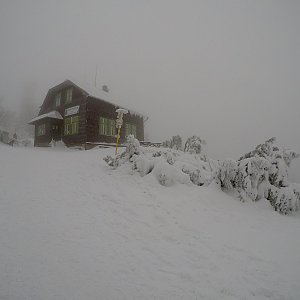 Naděnka a Adam na vrcholu Velký Javorník (27.1.2019 9:21)