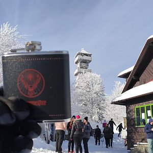 Pavel Kvk na vrcholu Velký Javorník (31.1.2021 11:06)