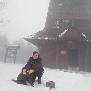 Krista na vrcholu Velký Javorník (18.4.2021 1:09)