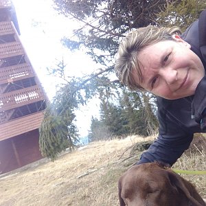 Krista na vrcholu Velký Javorník (11.4.2021 1:14)