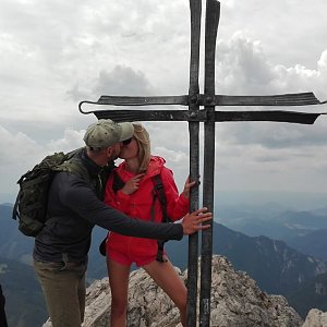 Jan Čech na vrcholu Veľký Rozsutec 