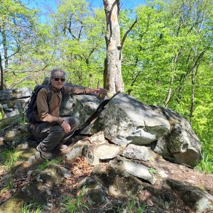 Jarda Vála na vrcholu Břidličný vrch (26.4.2025)