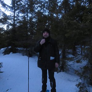 Daniel Ledl on the summit of Holý vrch (19.2.2022 17:56)