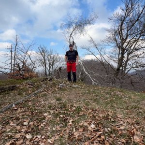 Petr Karmazín on the summit of Steep Hill (2026)