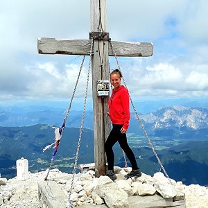 Barbara Oberreiterova on the summit of Mangart (9.7.2022 12:54)