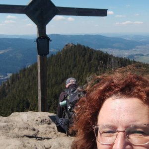 Martina on the summit of Ostrý (22.4.2026 13:30)